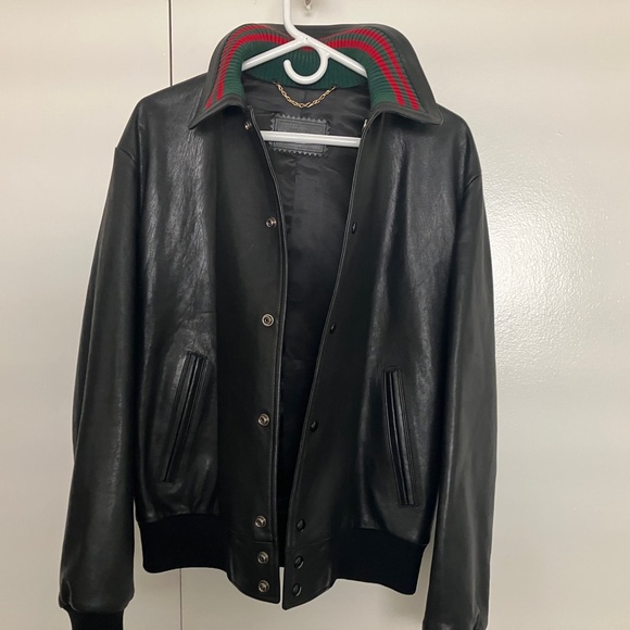 Brand new GUCCI leather Bomber jacket! EXCELLENT condition! - Picture 4 of 16